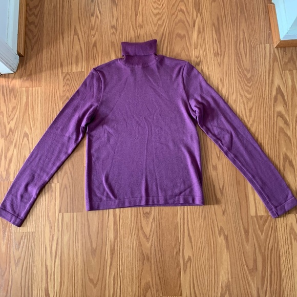 NWOT WOLFORD Wool Cotton Blend Turtleneck Sweater in Prune size small - Picture 2 of 4
